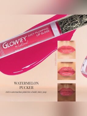 LipSense Powify Juicy Plumping Lip Gloss — Watermelon Pucker Pink